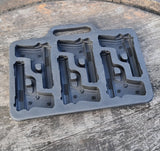 3D Pistol / Gun shaped Shaped Ice Cube Tray / Mold Maker Silicone Party Bar Military Gift