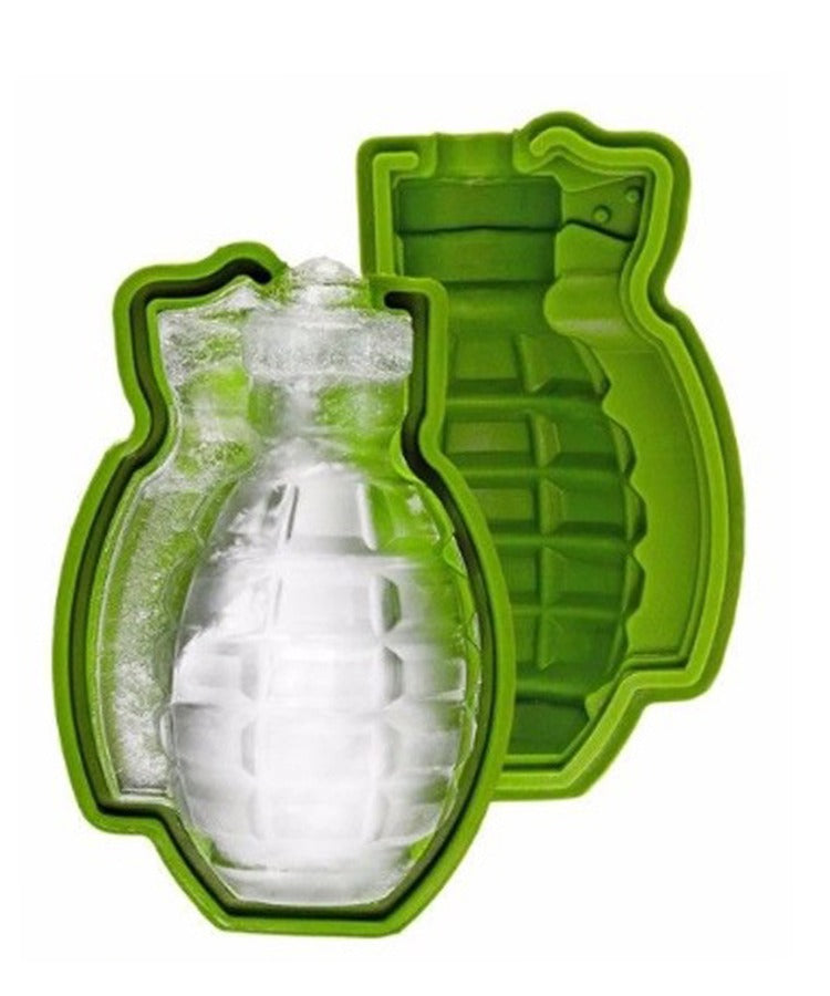 Set of 2 Large 3D Grenade Shaped Ice Cube Mold Maker Silicone Party Bar Military Gift