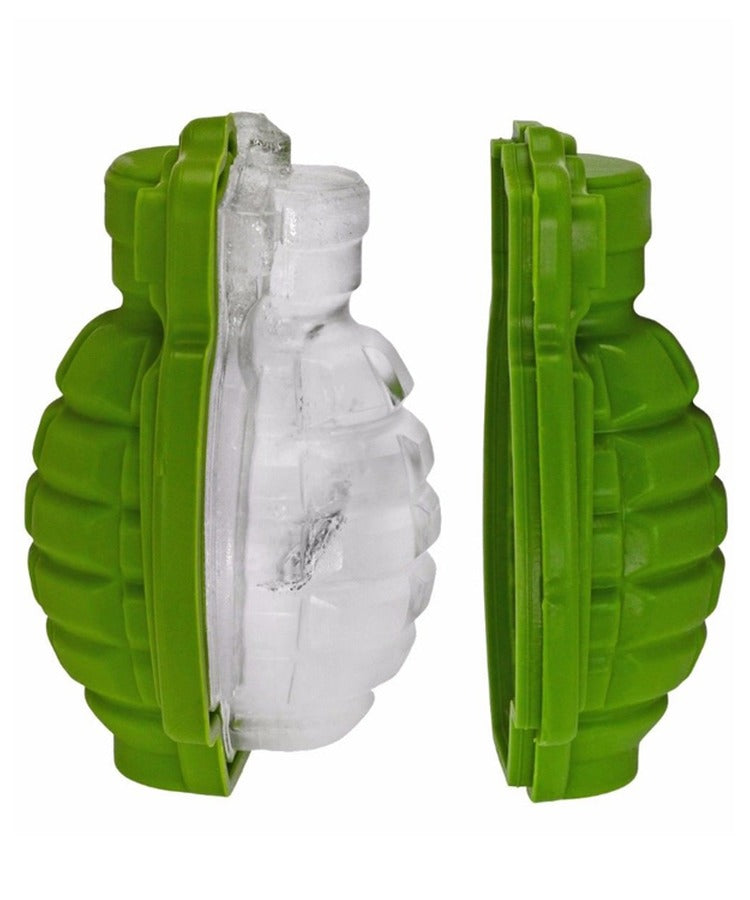 Set of 2 Large 3D Grenade Shaped Ice Cube Mold Maker Silicone Party Bar Military Gift