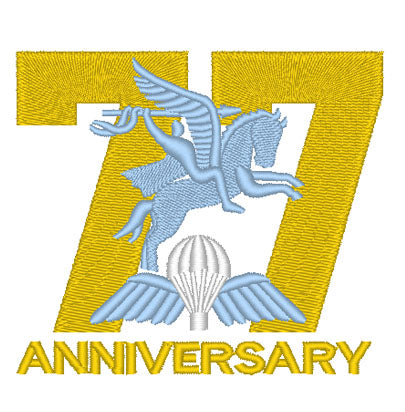 Gesticktes 77. Arnhem Airborne Jubiläum - Wählen Sie Ihr Kleidungsstück