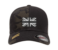 Embroidered Flexfit Yupong Cap Black & White Union Flag