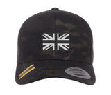 Embroidered Flexfit Yupong Cap Black & White Union Flag