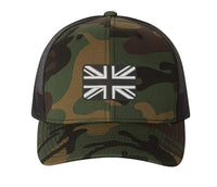 Embroidered Flexfit Yupong Cap Black & White Union Flag