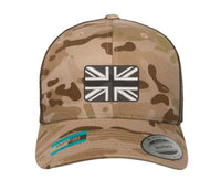 Embroidered Flexfit Yupong Cap Black & White Union Flag