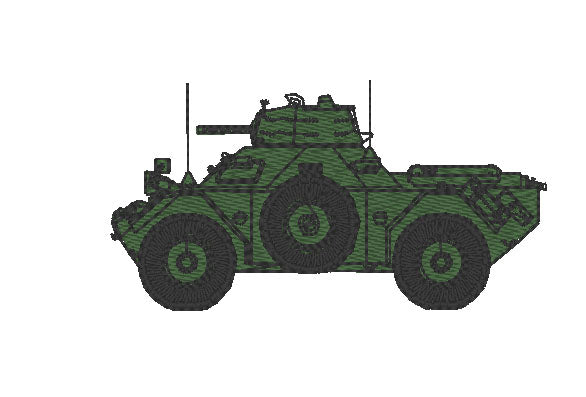 Gepanzertes Kampffahrzeug AFV Scout Car Frettchen Besticktes Design - Wähle dein Kleidungsstück