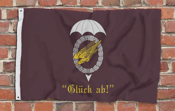 "Gluck Ab!" German / Deutsche Fallshirmjager - Fully Printed Flag