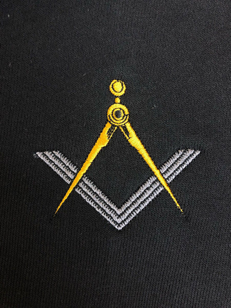 Embroidered Freemason Masonic Square and compass - Choose your Garment