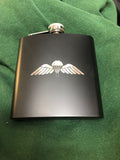 Engraved / Personalised Hipflask 6oz Matte Black