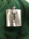 Engraved / Personalised Hipflask 6oz Polished steel finish