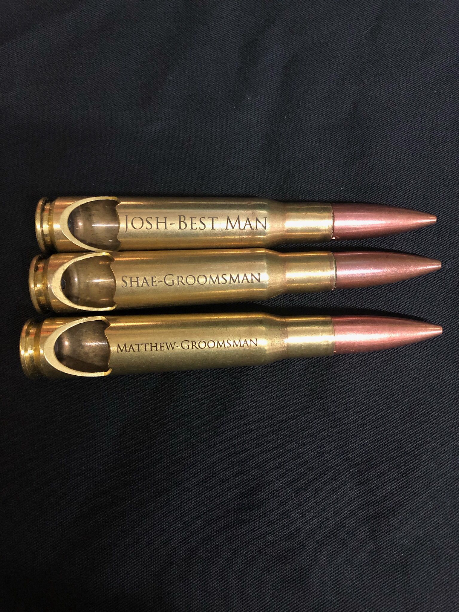 Gravierter / personalisierter Flaschenöffner mit .50 Cal Maschinengewehrkugel
