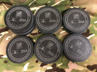 Premium  Personalised Engraved - Natural Slate Coasters  - 10cm Dia - Regimental Dinner