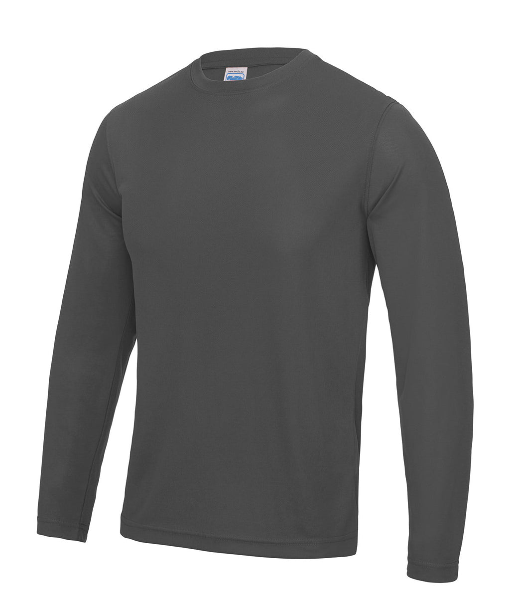 Besticktes, langärmliges Just Cool-Sport-T-Shirt für Erwachsene mit Feuchtigkeitsableitung