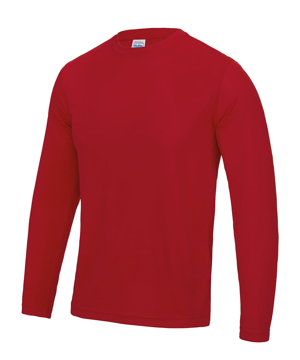 Besticktes, langärmliges Just Cool-Sport-T-Shirt für Erwachsene mit Feuchtigkeitsableitung
