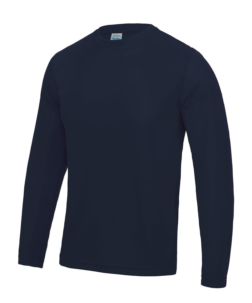 Besticktes, langärmliges Just Cool-Sport-T-Shirt für Erwachsene mit Feuchtigkeitsableitung
