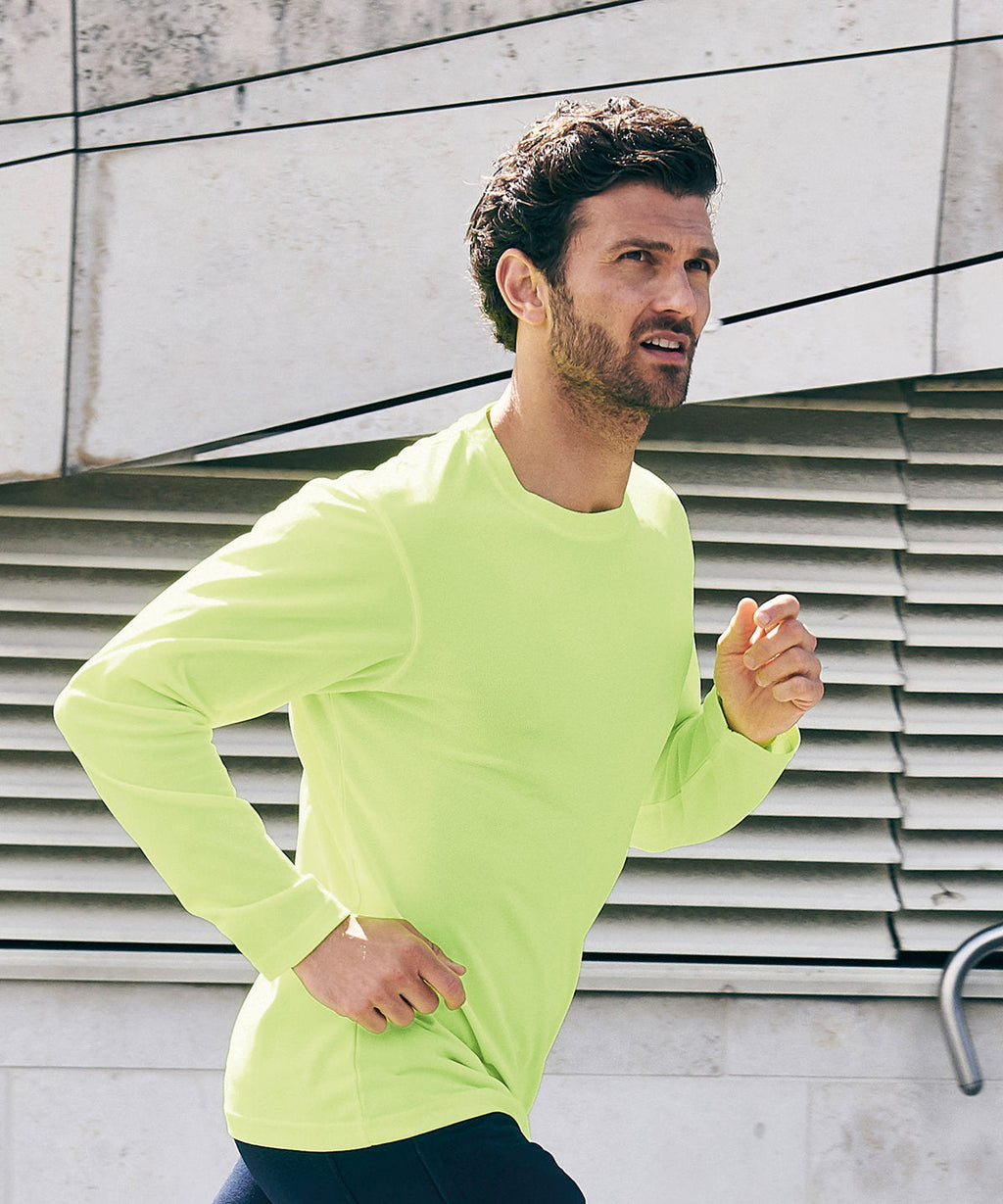 Besticktes, langärmliges Just Cool-Sport-T-Shirt für Erwachsene mit Feuchtigkeitsableitung