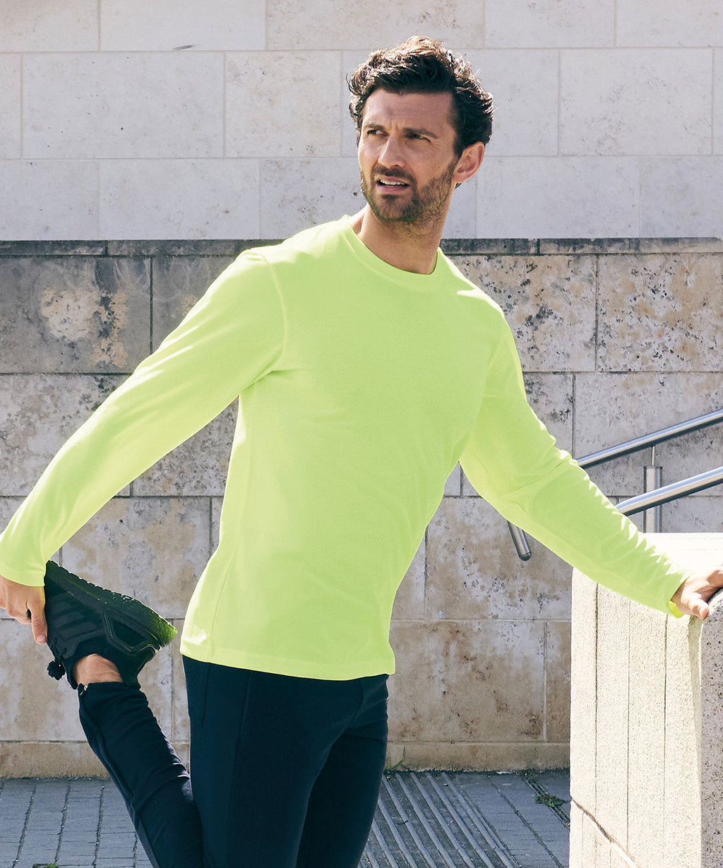 Besticktes, langärmliges Just Cool-Sport-T-Shirt für Erwachsene mit Feuchtigkeitsableitung