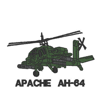 Apache AH64 - Gesticktes Design - Wähle dein Kleidungsstück