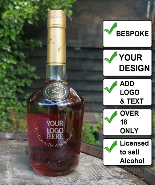 Engraved Happy Birthday Bottle Of Hennessy VS Cognac 70cl design -  your design /upload your artwork