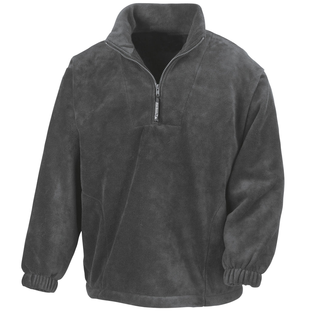 Bestickte Fleecejacke mit 1/4-Reißverschluss