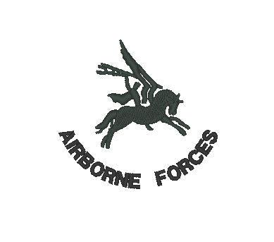 Gesticktes Logo/Motiv – Wähle dein Kleidungsstück – Airborne Forces Pegasus (gedämpft)