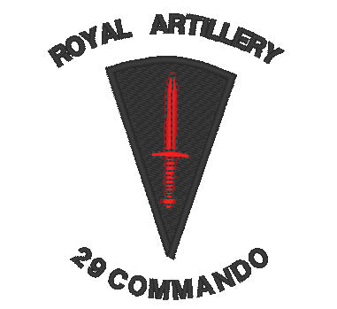 Royal Artillery, 29 Commando  - Embroidered Design - Choose your Garment