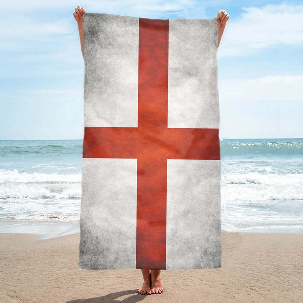 English Flag St George Cross - Fully Printed Towel - Choose your size