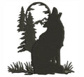 Wolf heult den Mond an – Gesticktes Logo/Design/Motiv – Wähle dein Kleidungsstück