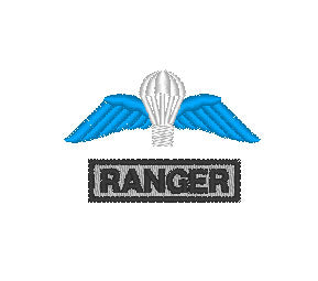 Airborne Parachutist Wings with Ranger Tab  - Embroidered Design - Choose your Garment