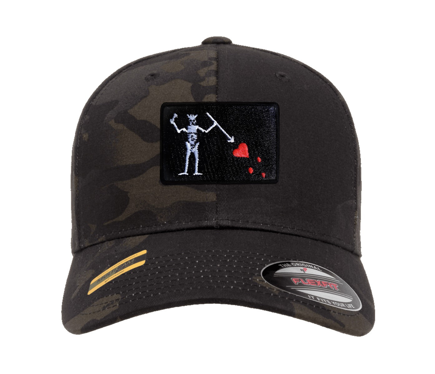 Bestickte Flexfit-Yupong-Kappe Baseballkappe mit Blackbeard-Flagge (Edward Teach)
