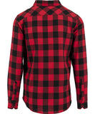 H39 Exclusive - Tactical Checked flannel long sleeve shirt Complete with velcro arm patches (red black check)