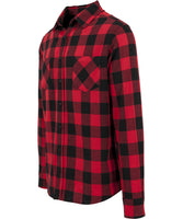 H39 Exclusive - Tactical Checked flannel long sleeve shirt Complete with velcro arm patches (red black check)