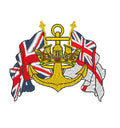 Gekreuzte Flaggen &amp; Anker Royal Navy RN - Bestickt - Wähle dein Kleidungsstück