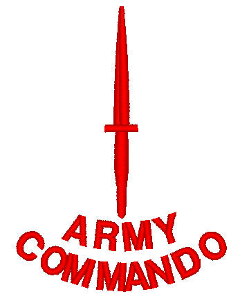 Embroidered Design - Choose your Garment -  Army Commando Red Dagger