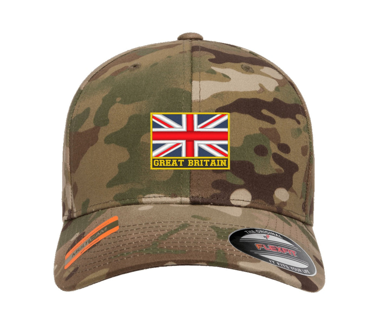 Embroidered Flexfit Yupong Cap Great Britain Union Jack Cap Centre
