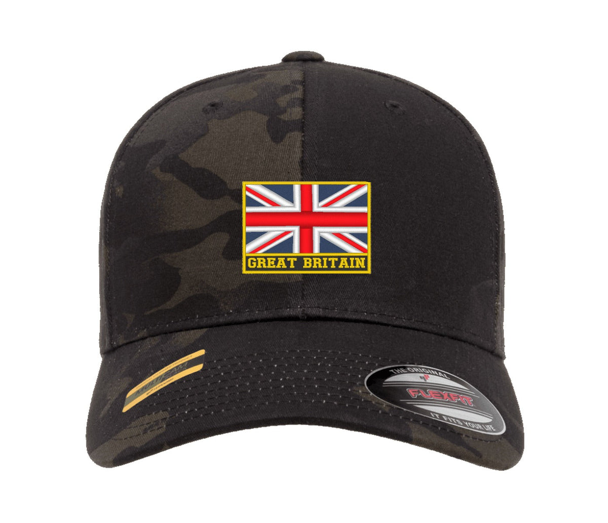 Embroidered Flexfit Yupong Cap Great Britain Union Jack Cap Centre