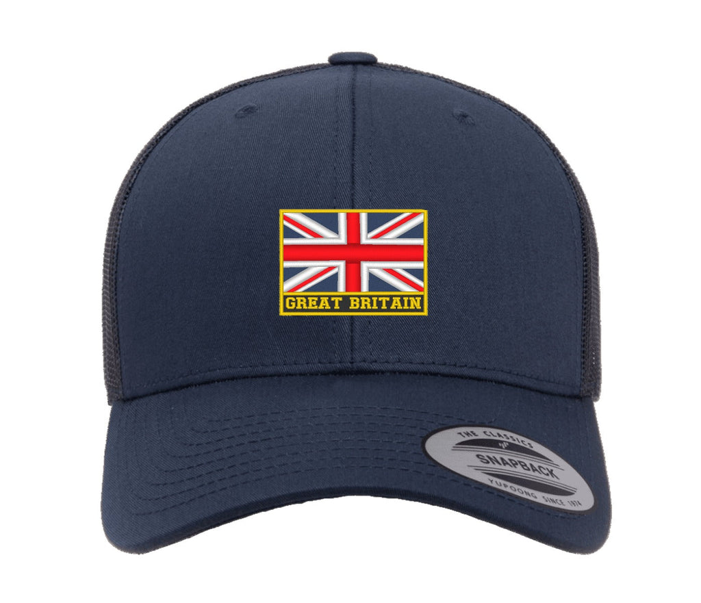 Bestickte Flexfit Yupong-Kappe Großbritannien Union Jack Cap Centre