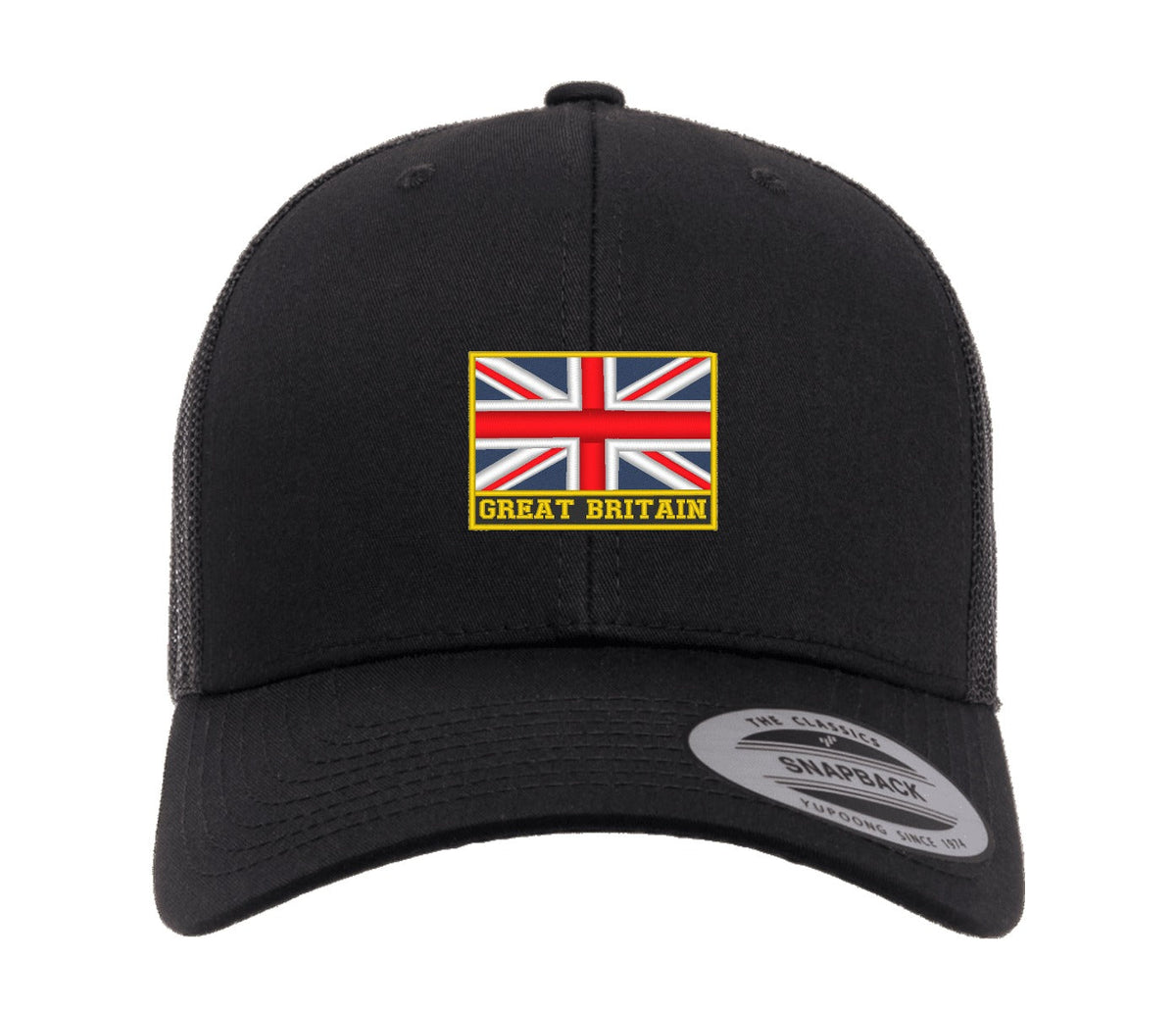 Embroidered Flexfit Yupong Cap Great Britain Union Jack Cap Centre