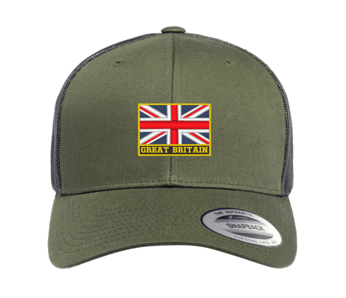 Embroidered Flexfit Yupong Cap Great Britain Union Jack Cap Centre
