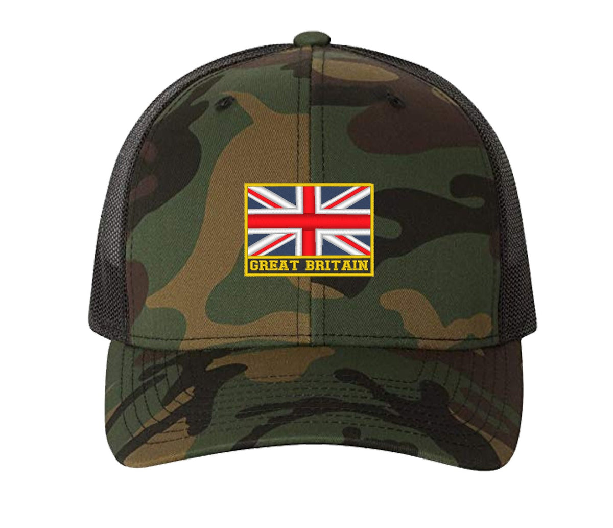 Bestickte Flexfit Yupong-Kappe Großbritannien Union Jack Cap Centre
