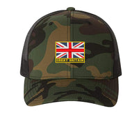 Bestickte Flexfit Yupong-Kappe Großbritannien Union Jack Cap Centre
