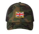 Bestickte Flexfit Yupong-Kappe Großbritannien Union Jack Cap Centre