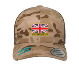Bestickte Flexfit Yupong-Kappe Großbritannien Union Jack Cap Centre