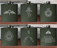 Engraved / Personalised Hipflask 6oz Matte Olive Green Finish