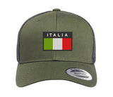 ITALIA italian embroidered FLAG CAP Hat Italian Italy Flexfit yupoong snapback stretch back tactical airsoft