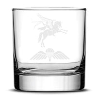 airborne forces / paratrooper / arnhem - Engraved Wings Pegasus Tumbler Whiskey Tumbler Glass 330ml