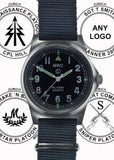 Military Watch MWC G10 LM Stainless Steel Military Watch (no date window) on a Grey NATO Strap - 50m Depth