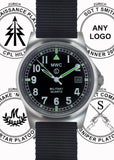 Military Watch MWC G10 LM Stainless Steel Military Watch (with date window) on a Grey NATO Strap - 50m Depth
