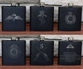 Personalised Gift Engraved / Personalised Hipflask 6oz Matte Black logo & Text