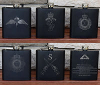 Personalised Gift Engraved / Personalised Hipflask 6oz Matte Black logo & Text