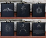 Personalised Gift Engraved / Personalised Hipflask 6oz Matte Black logo & Text